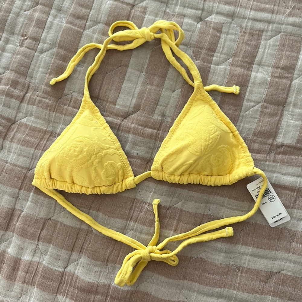 NWT Aerie Yellow Bikini Top Size Small